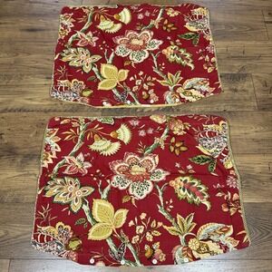 Bay Linens Dianne Morris Murano Shams‎ Standard Set of 2 Jacobean Floral Wicker